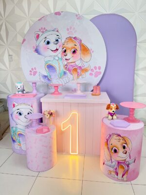 Patrulha Canina Rosa Kit Luxo Led