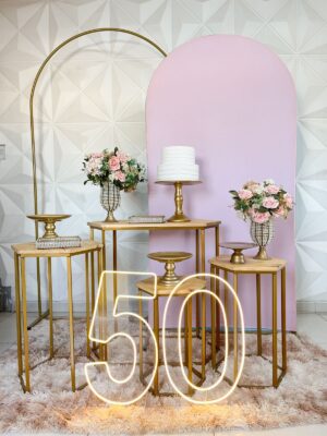 Dourado e Rosa Números de Led