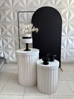 Happy Birthday Preto Cilindros Ripados