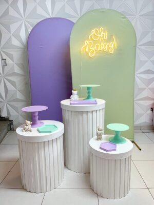 Revelação Verde e Lilás Painel Duplo