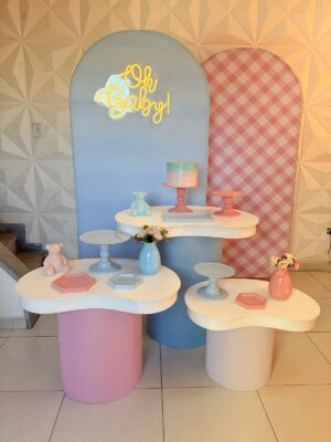 Chá Revelação Orgânico Xadrez Rosa